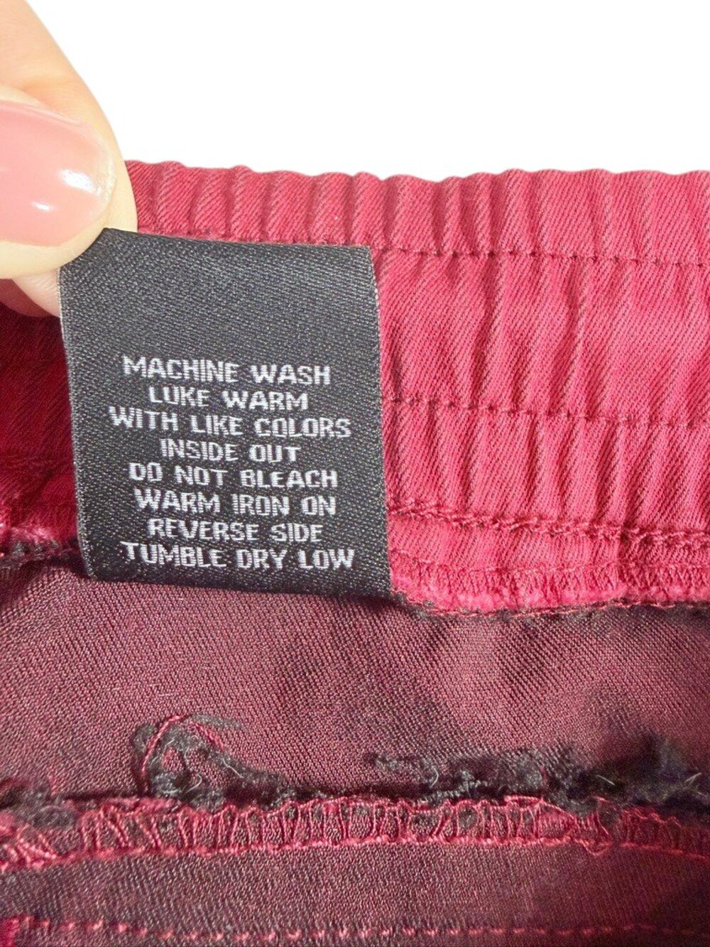 Women's Burgundy Casual Jogger Pants Size 13/14 Elastic Waist Drawstring - Picture 12 of 12